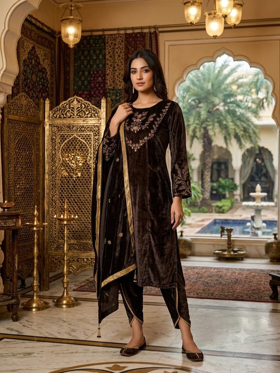 BROWN KURTA TULIP PANT